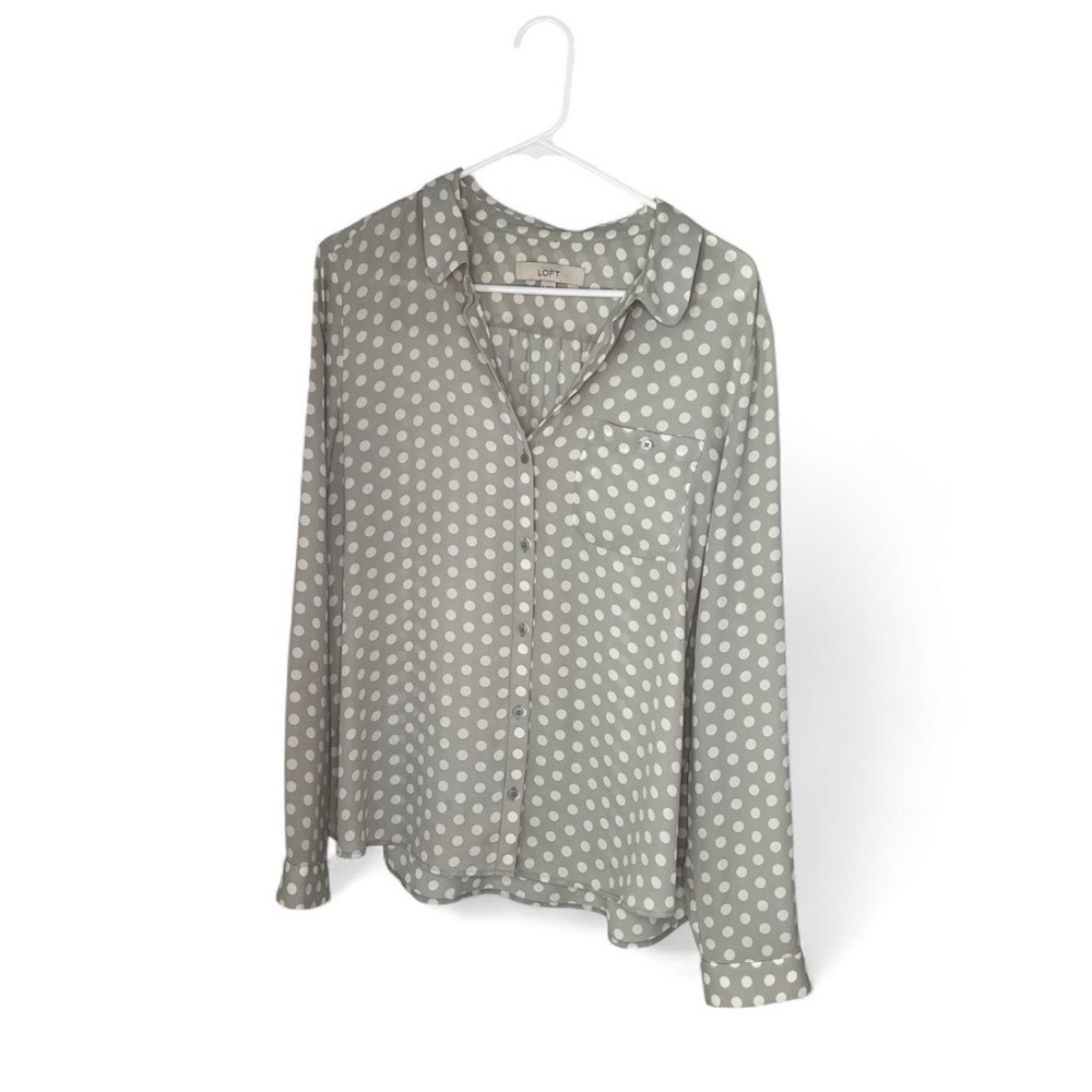 Polka Dot Button-Up Blouse